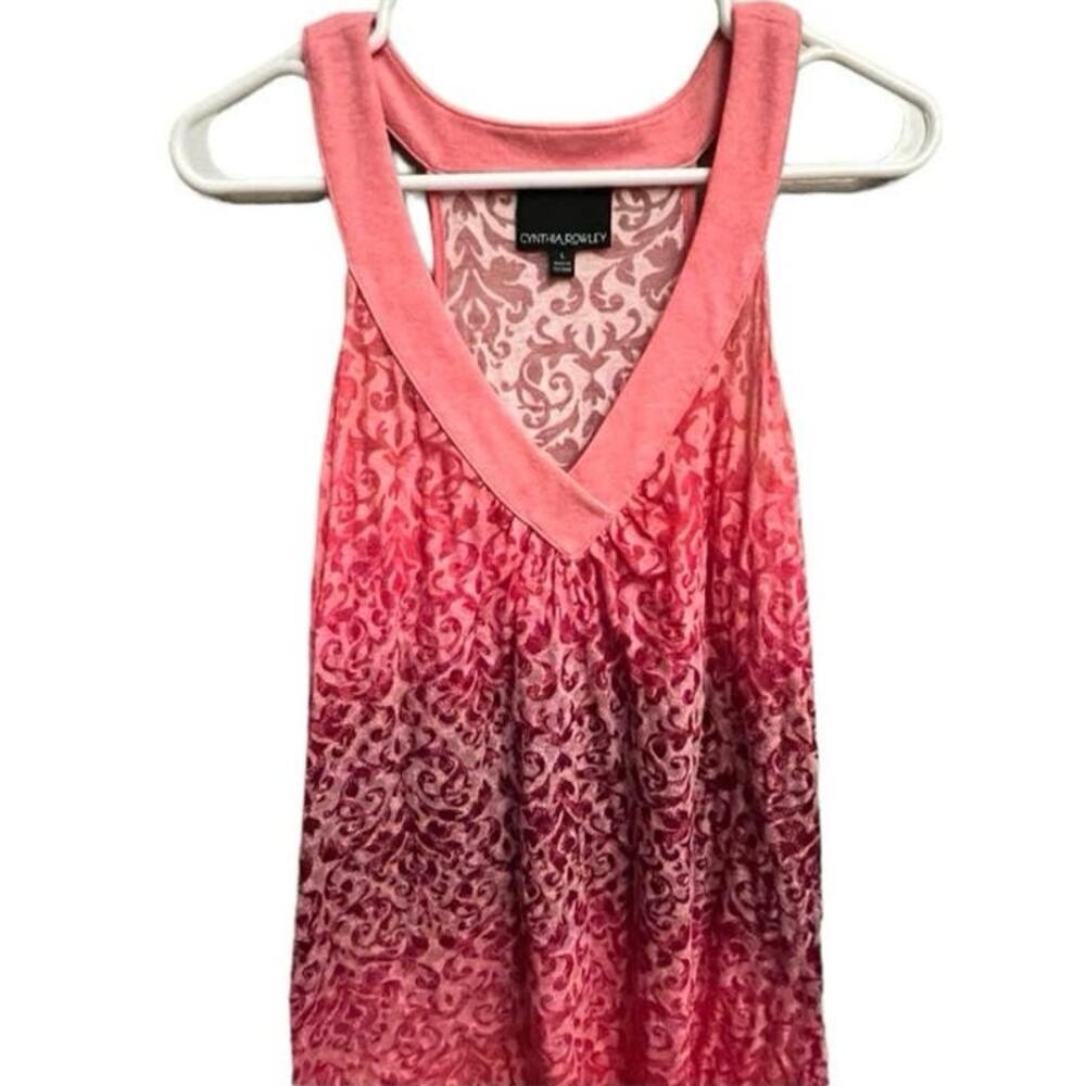Cynthia Rowley Paisley Print Gradient Pink Purple Tank Size Large - Picture 2 of 10
